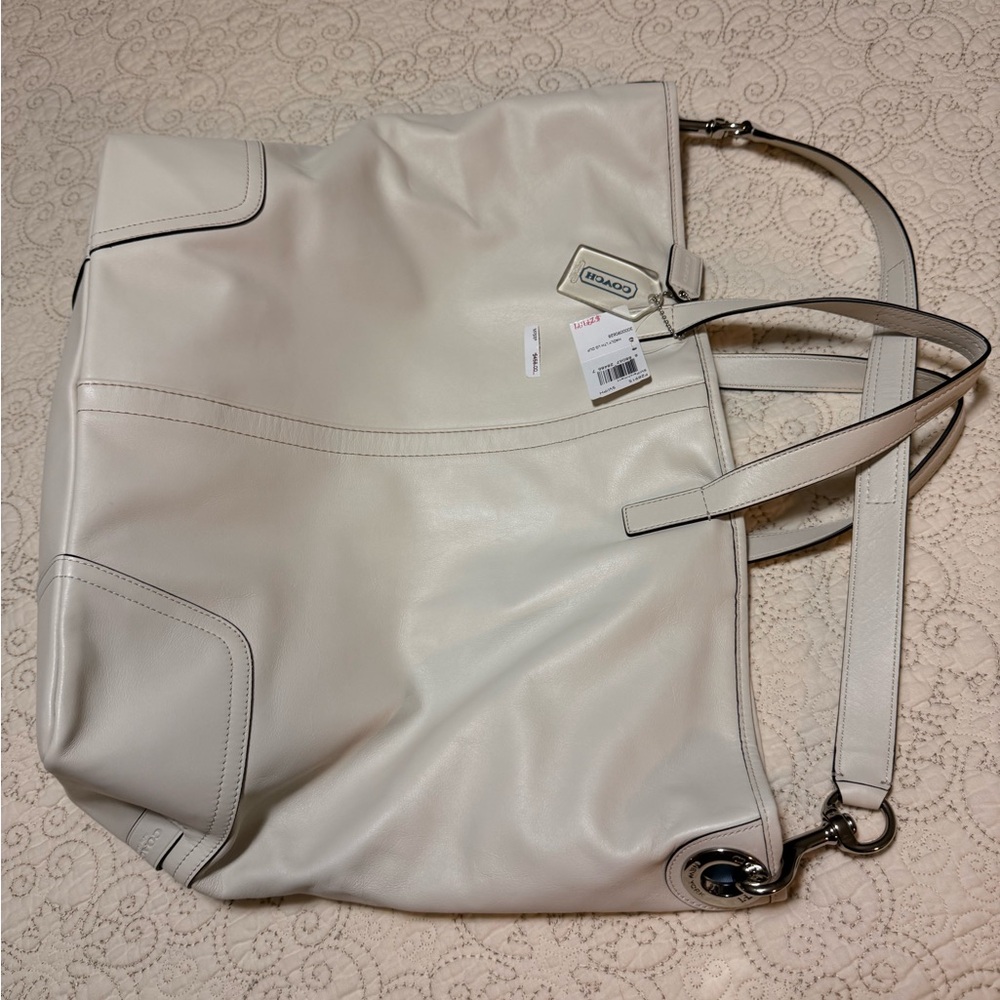 Coach Off-White Leather Tote
